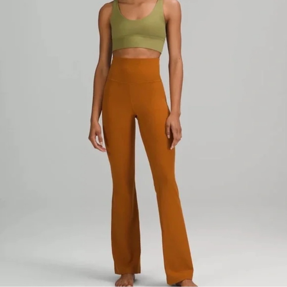 Lululemon Groove-Super-High Rise Flared Pant Nulu in Butternut Brown
